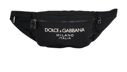 Rubberised Logo Belt Bag, Nylon, Black, MII, DB, 3*